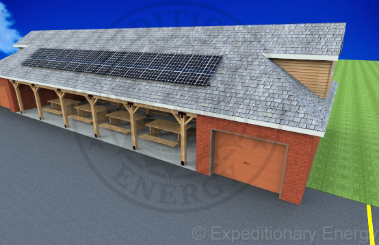 Outdoor Ministry Center with solar panel roof
